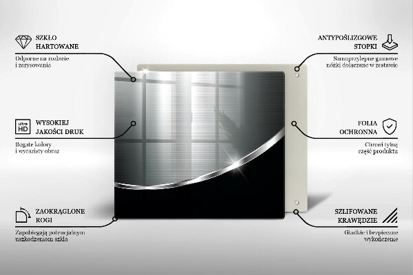 Glas Ceranfeldabdeckung Abstraktion mit Metall