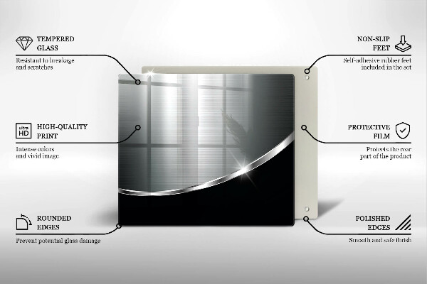Glas Ceranfeldabdeckung Abstraktion mit Metall