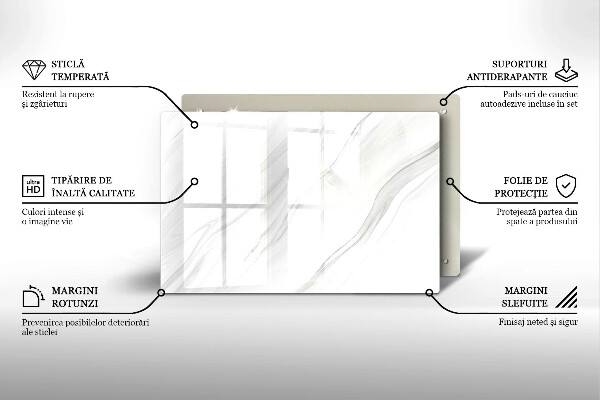 Glas Ceranfeldabdeckung Zarter Marmor