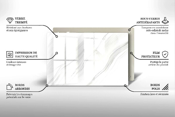Glas Ceranfeldabdeckung Zarter Marmor