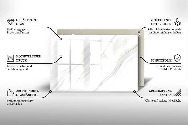 Glas Ceranfeldabdeckung Zarter Marmor