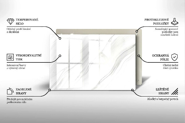 Glas Ceranfeldabdeckung Zarter Marmor