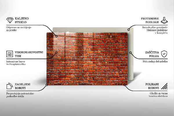 Glas Herdabdeckplatte Wand aus Backsteinmauer