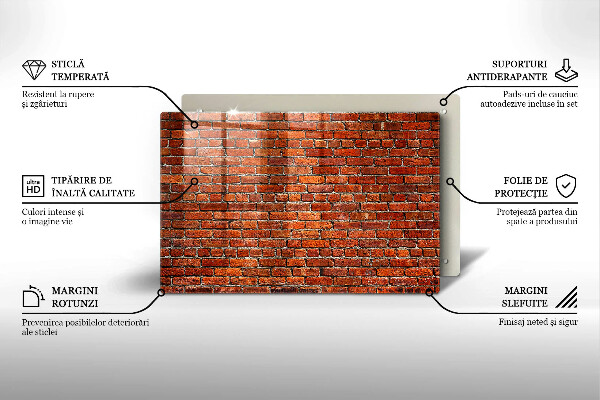 Glas Herdabdeckplatte Wand aus Backsteinmauer