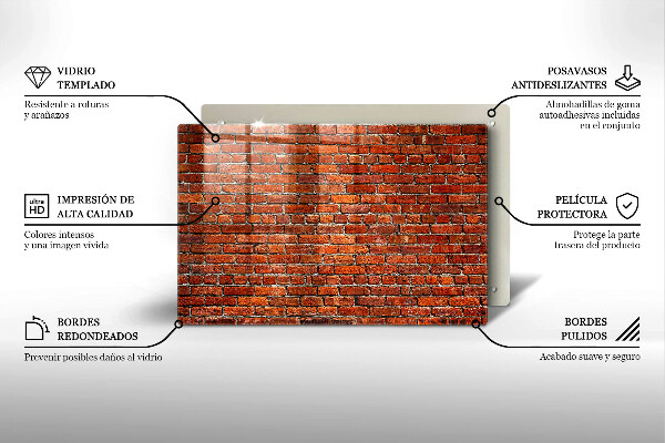 Glas Herdabdeckplatte Wand aus Backsteinmauer