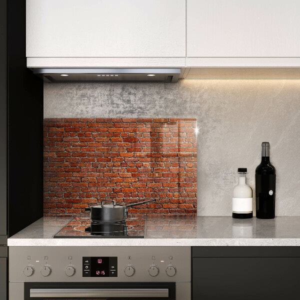 Glas Herdabdeckplatte Wand aus Backsteinmauer