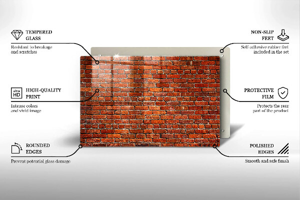 Glas Herdabdeckplatte Wand aus Backsteinmauer