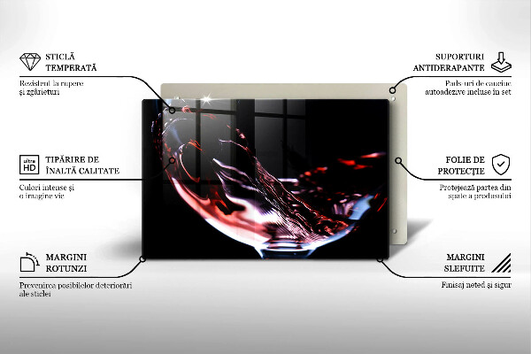 Glas Herdabdeckplatte Ein Glas Rotwein