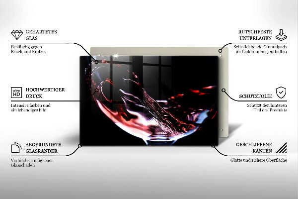 Glas Herdabdeckplatte Ein Glas Rotwein