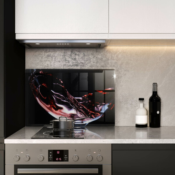 Glas Herdabdeckplatte Ein Glas Rotwein