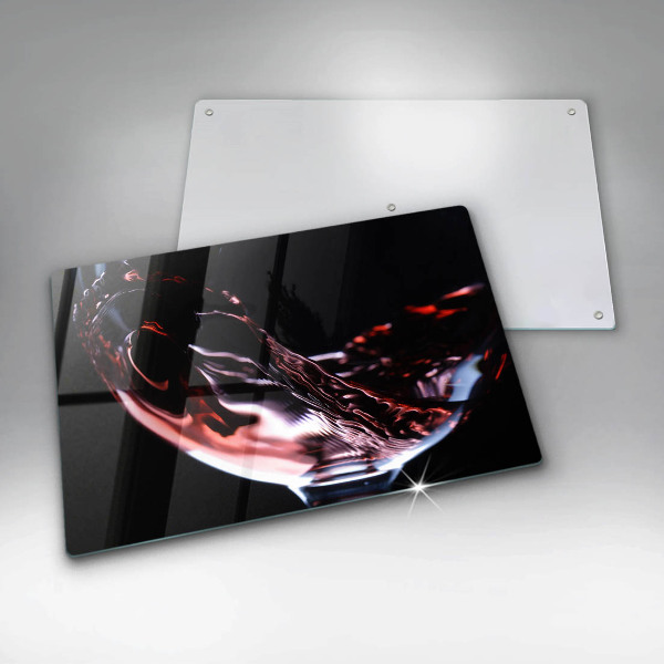 Glas Herdabdeckplatte Ein Glas Rotwein