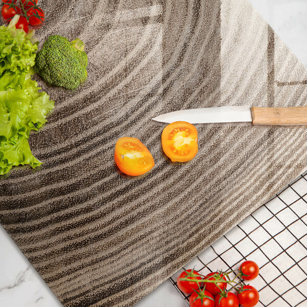 Glas Herdabdeckplatte Holzringe