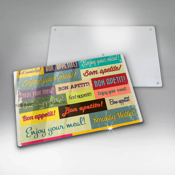 Glas Herdabdeckplatte Untertitel Guten Appetit Sprachen