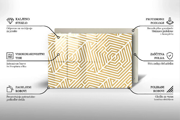 Glas Herdabdeckplatte Geometrische Linien