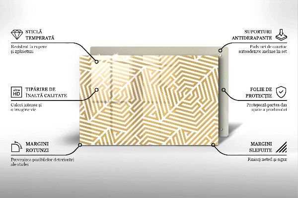 Glas Herdabdeckplatte Geometrische Linien
