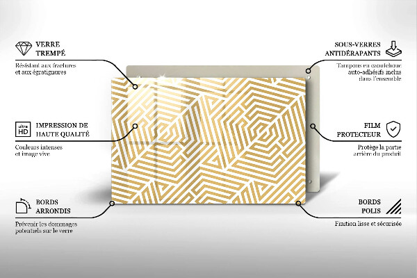 Glas Herdabdeckplatte Geometrische Linien