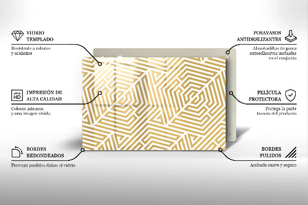 Glas Herdabdeckplatte Geometrische Linien