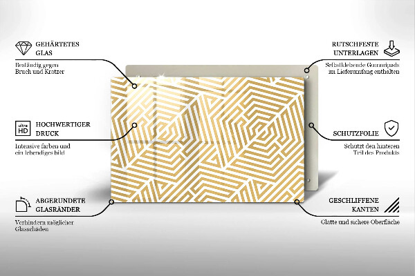 Glas Herdabdeckplatte Geometrische Linien