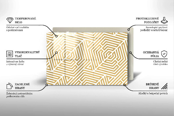 Glas Herdabdeckplatte Geometrische Linien