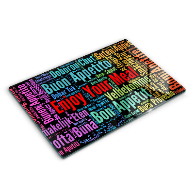 Glas Herdabdeckplatte Untertitel Guten Appetit Sprachen