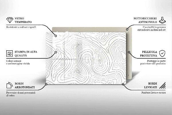 Glas Herdabdeckplatte Abstrakte Formen