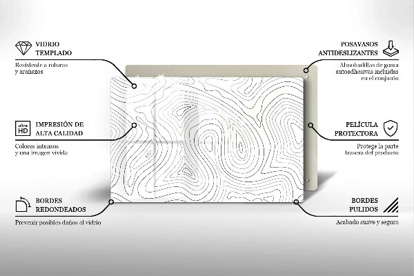 Glas Herdabdeckplatte Abstrakte Formen