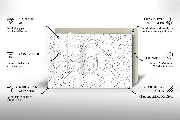 Glas Herdabdeckplatte Abstrakte Formen