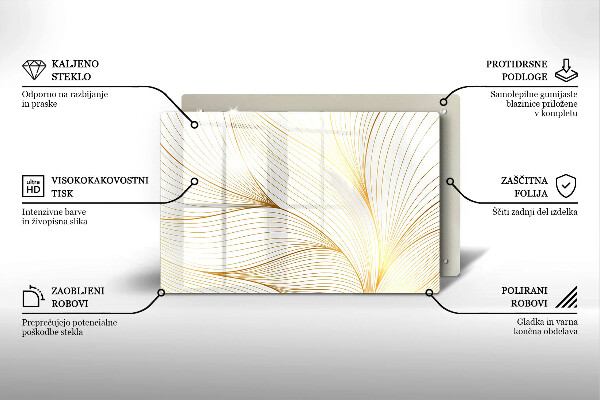Glas Herdabdeckplatte Modernes Linienmuster