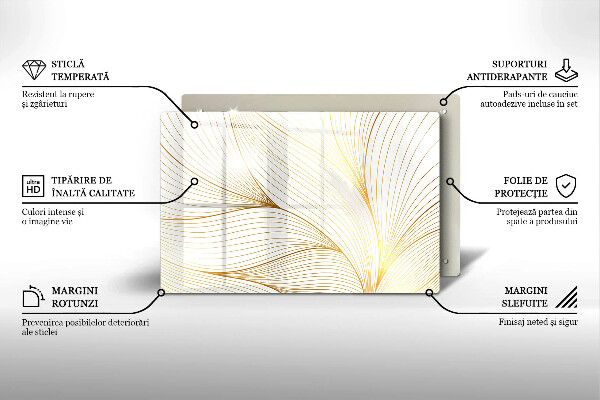 Glas Herdabdeckplatte Modernes Linienmuster