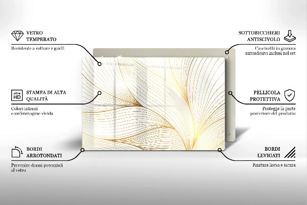 Glas Herdabdeckplatte Modernes Linienmuster