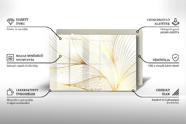 Glas Herdabdeckplatte Modernes Linienmuster