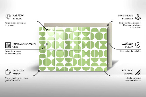 Glas Herdabdeckplatte Muster aus Boho-Formen