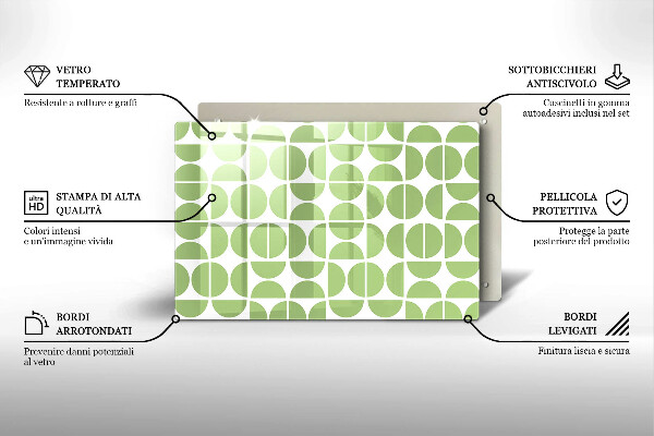 Glas Herdabdeckplatte Muster aus Boho-Formen