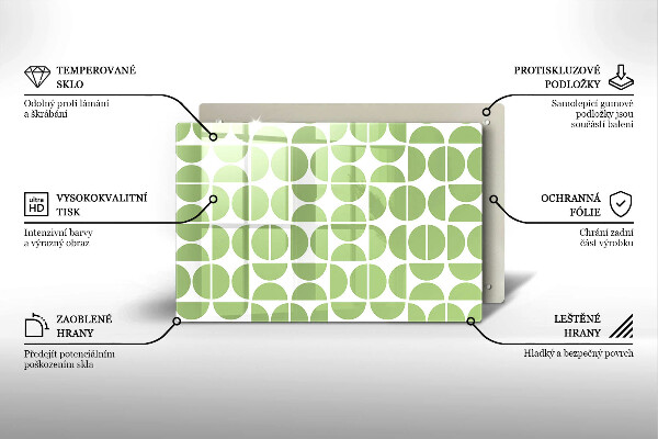 Glas Herdabdeckplatte Muster aus Boho-Formen