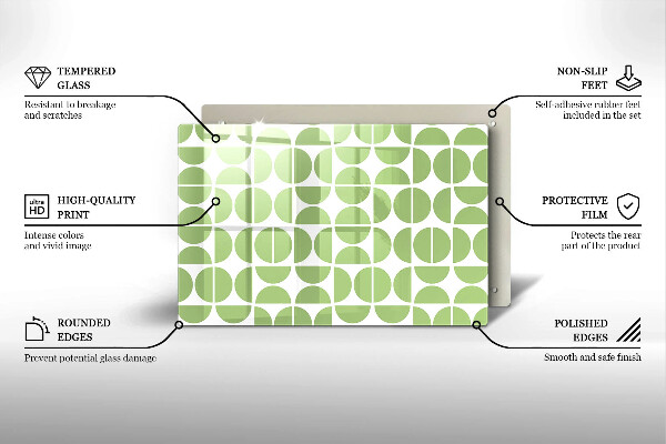 Glas Herdabdeckplatte Muster aus Boho-Formen