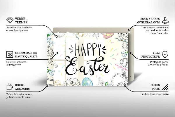 Glas Herdabdeckplatte Happy Easter