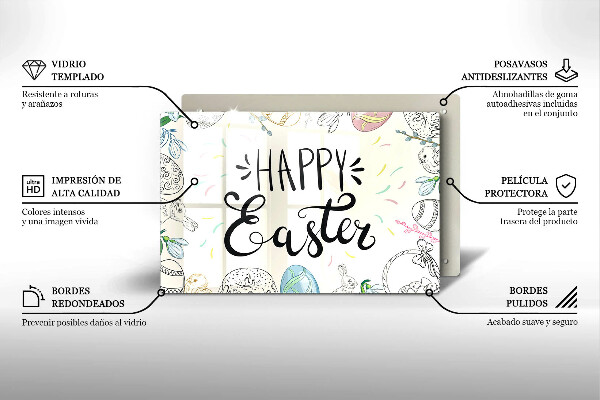 Glas Herdabdeckplatte Happy Easter