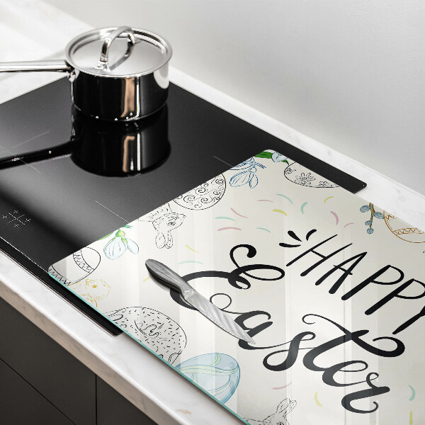 Glas Herdabdeckplatte Happy Easter