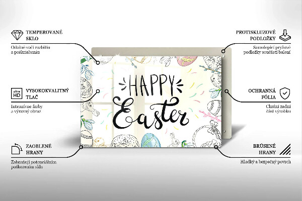 Glas Herdabdeckplatte Happy Easter