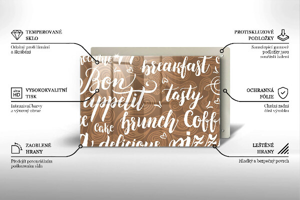 Glas Herdabdeckplatte Untertitel Bon appetit