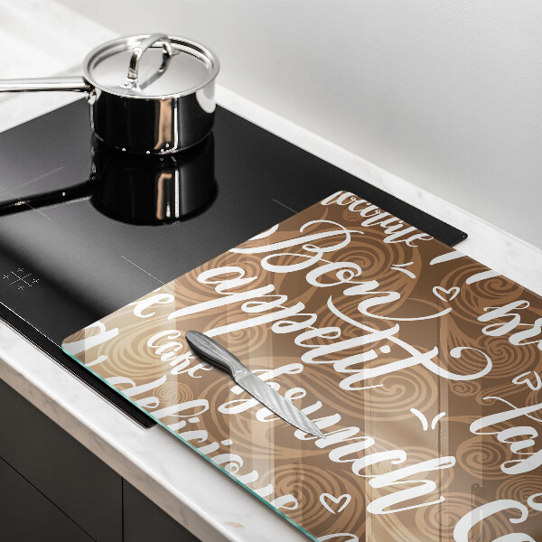 Glas Herdabdeckplatte Untertitel Bon appetit