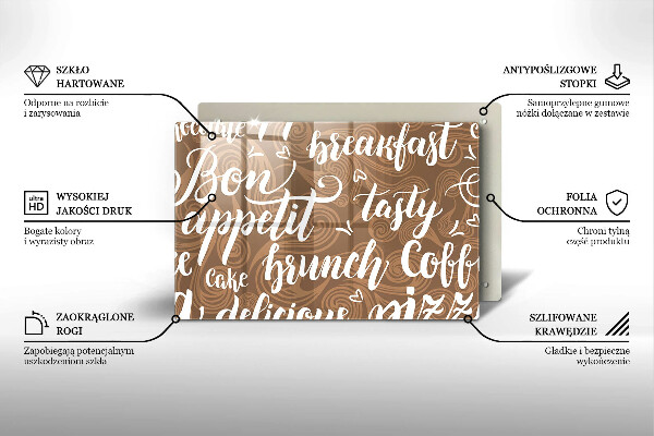 Glas Herdabdeckplatte Untertitel Bon appetit