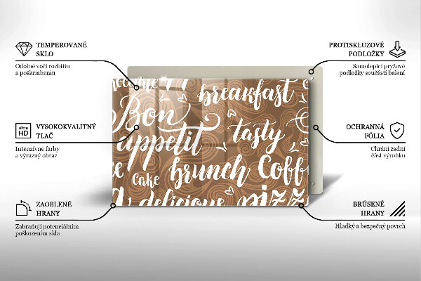 Glas Herdabdeckplatte Untertitel Bon appetit