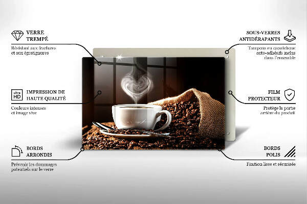 Glas Ceranfeldabdeckung Kaffee und eine Tasse