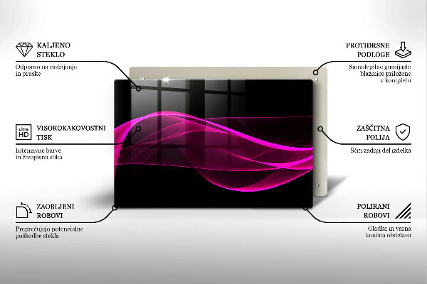 Glas Ceranfeldabdeckung Rosa Abstraktion