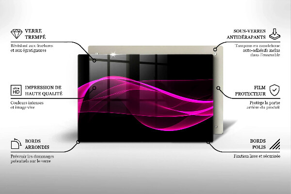 Glas Ceranfeldabdeckung Rosa Abstraktion