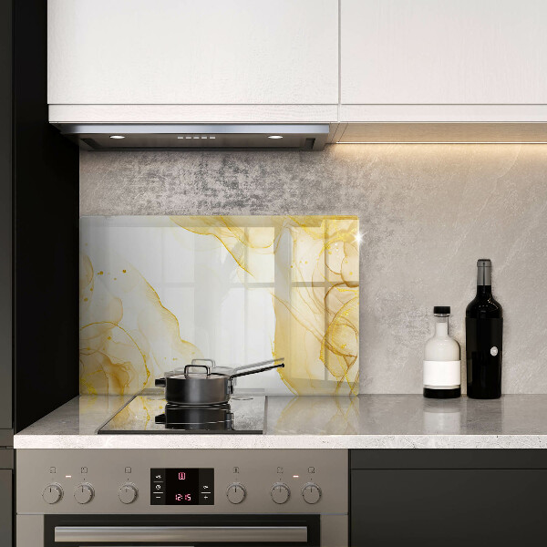 Glas Herdabdeckplatte Goldene Abstraktion