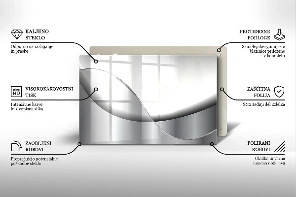 Glas Herdabdeckplatte Abstraktes Liniendesign