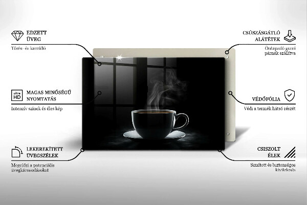 Glas Ceranfeldabdeckung Heiße Tasse Kaffee