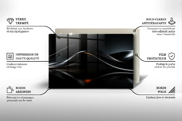 Glas Ceranfeldabdeckung Abstraktes 3D-Design